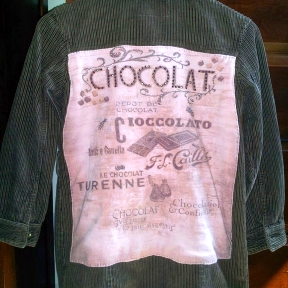 Unique embellished corduroy jacket - Picture 2 of 3